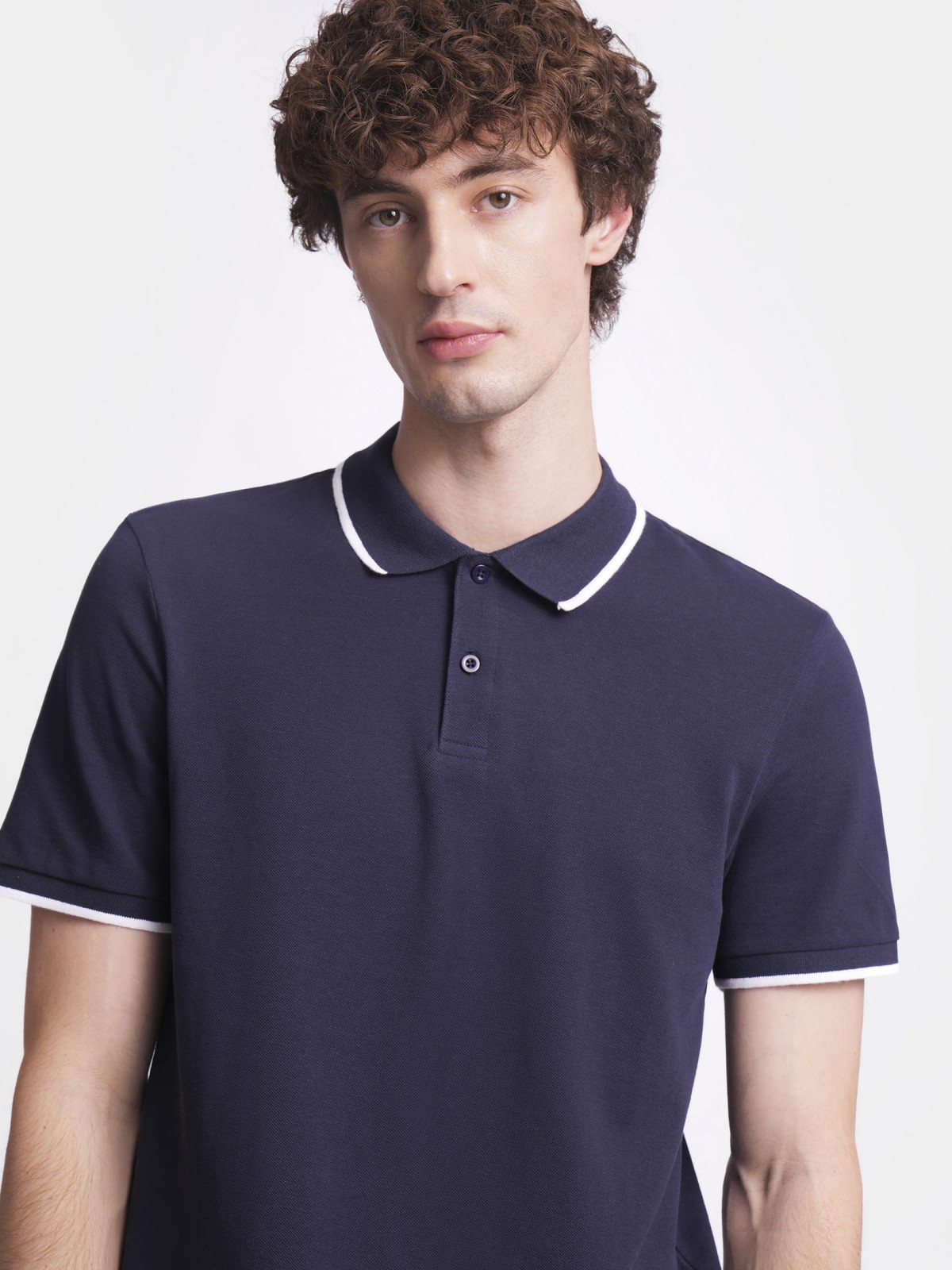 Футболка поло из хлопка однотонная