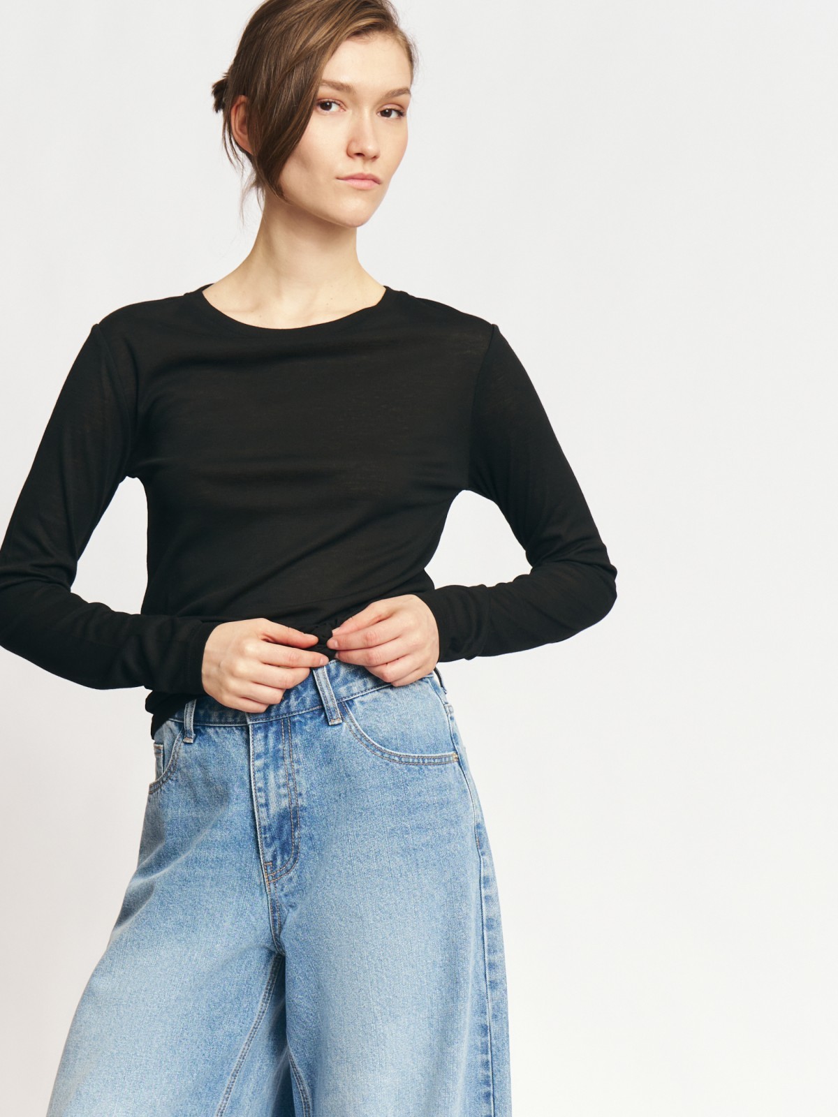 Трикотажный лонгслив из лиоцелла