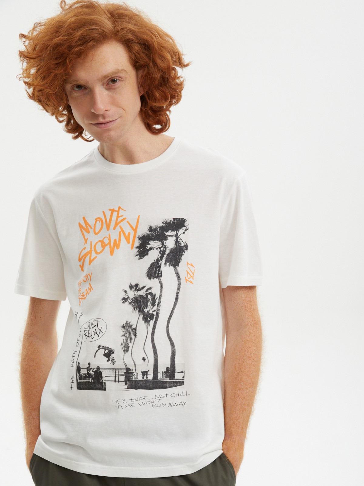 Футболка из хлопка с принтом