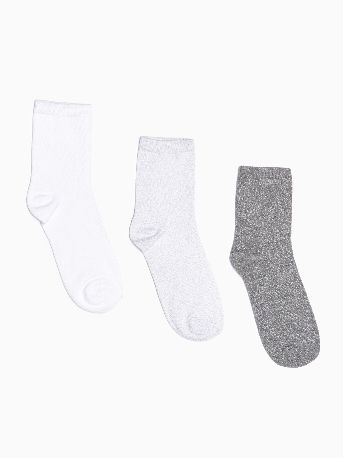 Набор высоких носков с люрексом (3 пары в комплекте)