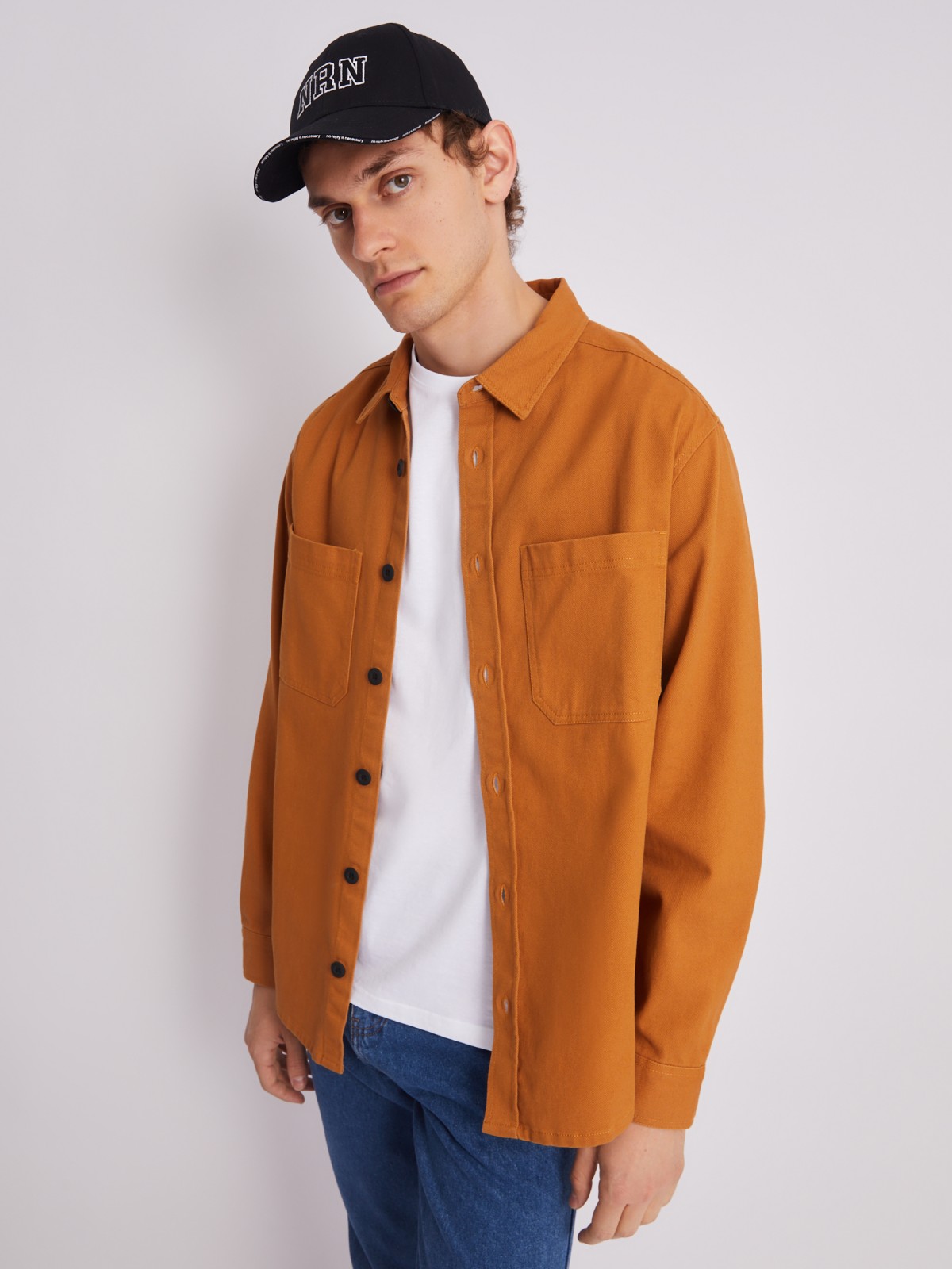 Куртка-рубашка из хлопка с нагрудными карманами