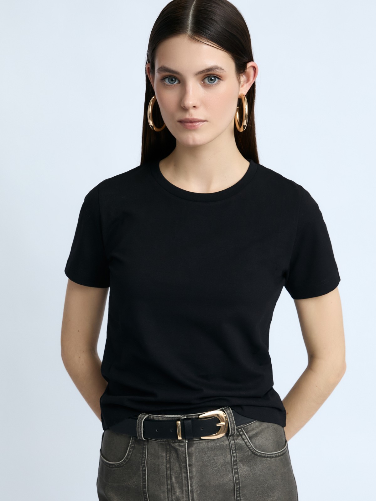 Футболка из хлопка однотонная