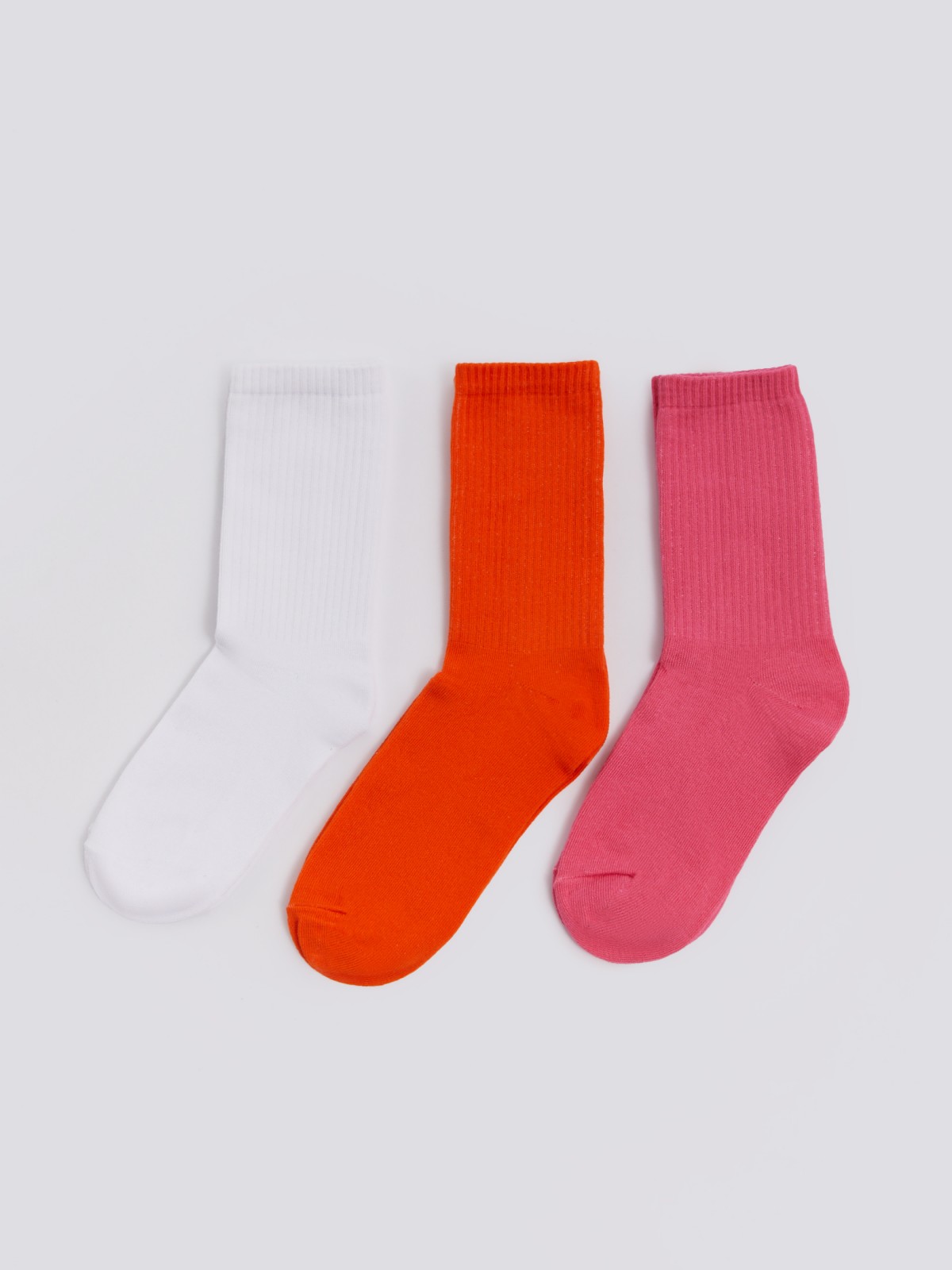 Набор высоких носков (3 пары в комплекте) zolla 02411998J295, цвет розовый, размер 23-25