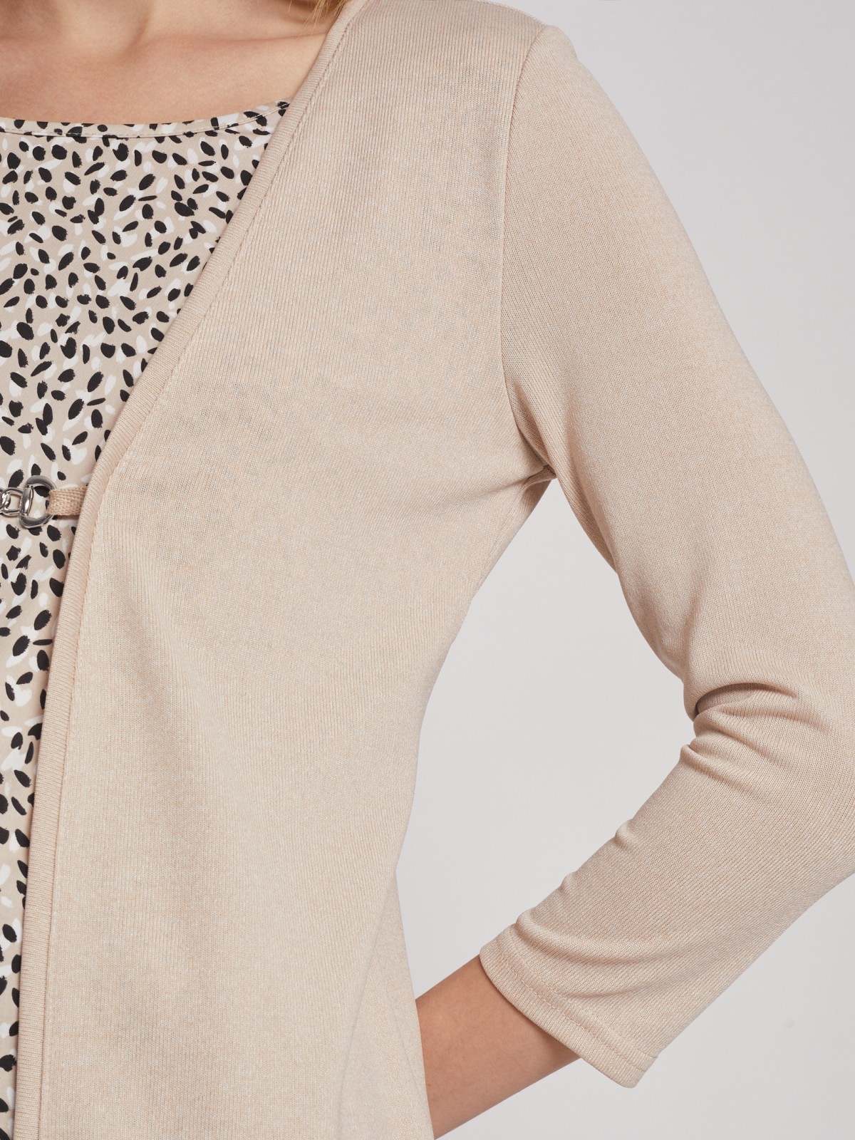 Комбинированный джемпер с имитацией кардигана