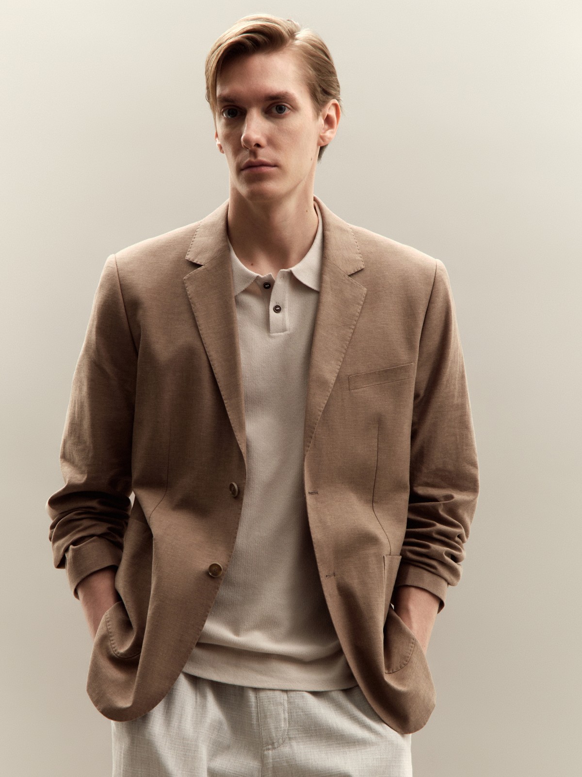 Льняной однобортный пиджак