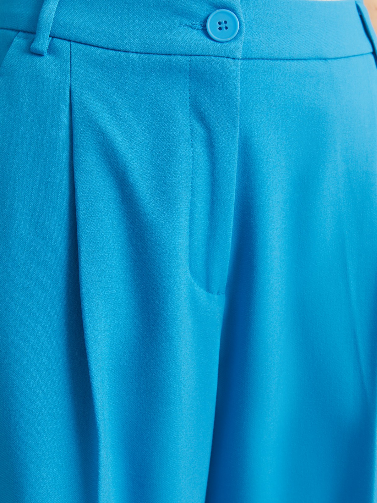 Брюки прямого силуэта со стрелками zolla 024137366023, цвет голубой, размер XS - фото 5