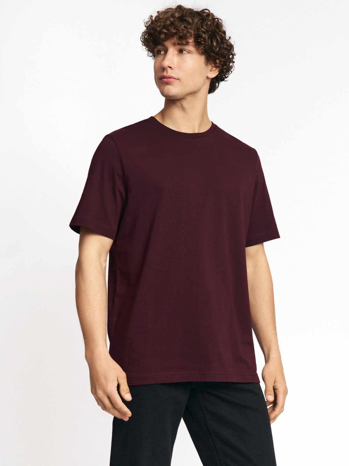 Футболка из хлопка с круглым вырезом