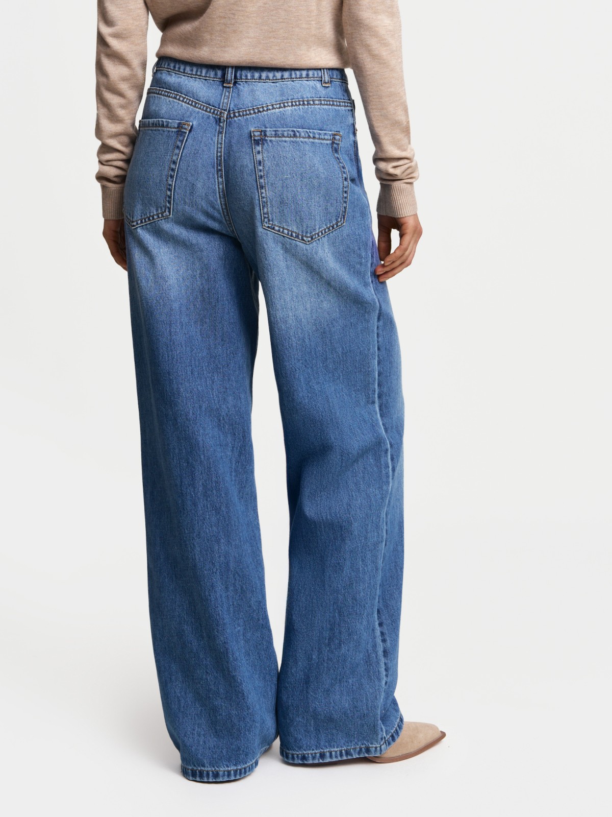 Джинсы силуэта Wide с высокой посадкой