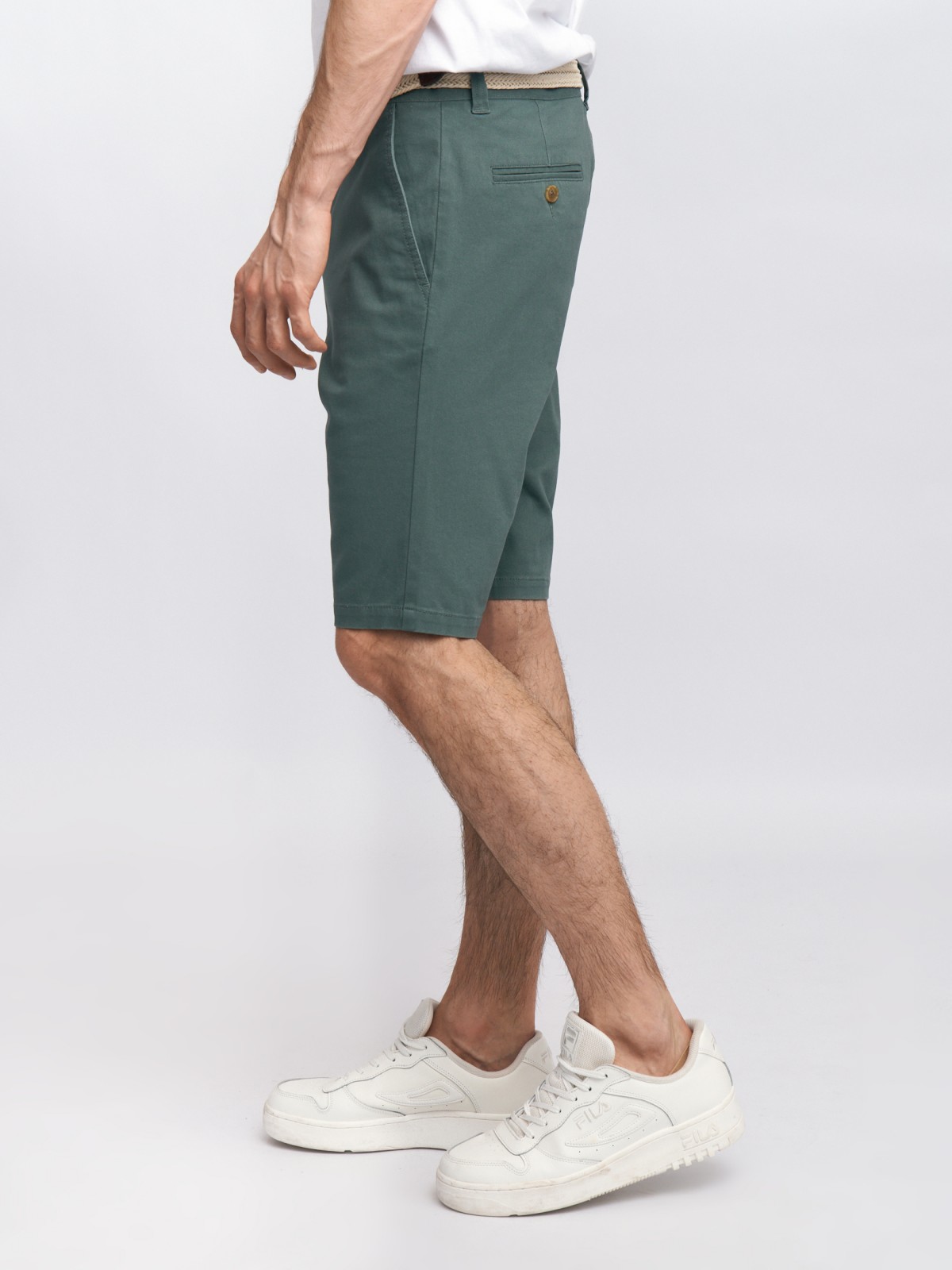 Удлинённые шорты из хлопка с ремнём