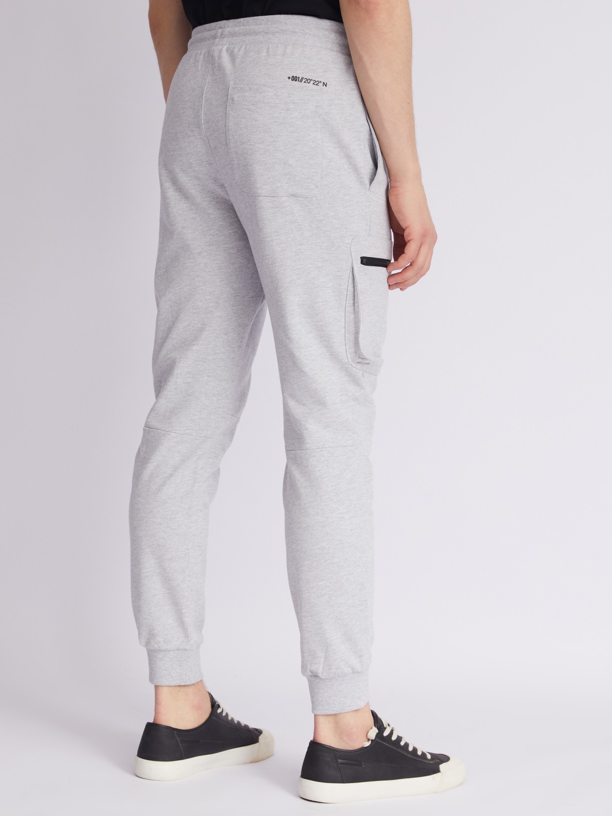 Трикотажные брюки-джоггеры с карманами карго zolla 21231768Q101, цвет серый, размер S - фото 5