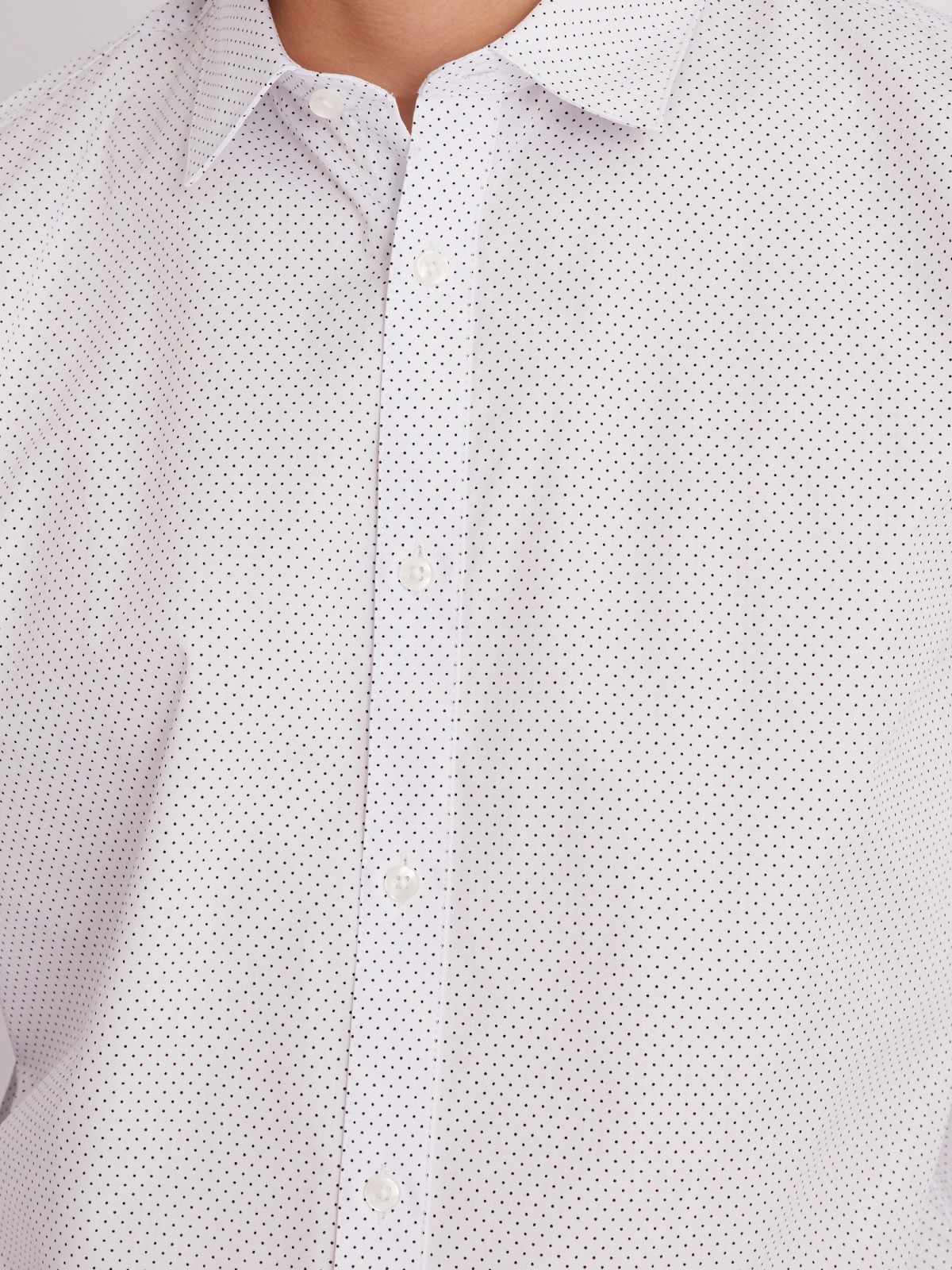 Рубашка полуприлегающего силуэта с длинным рукавом zolla 012312106032, цвет белый, размер XS - фото 4