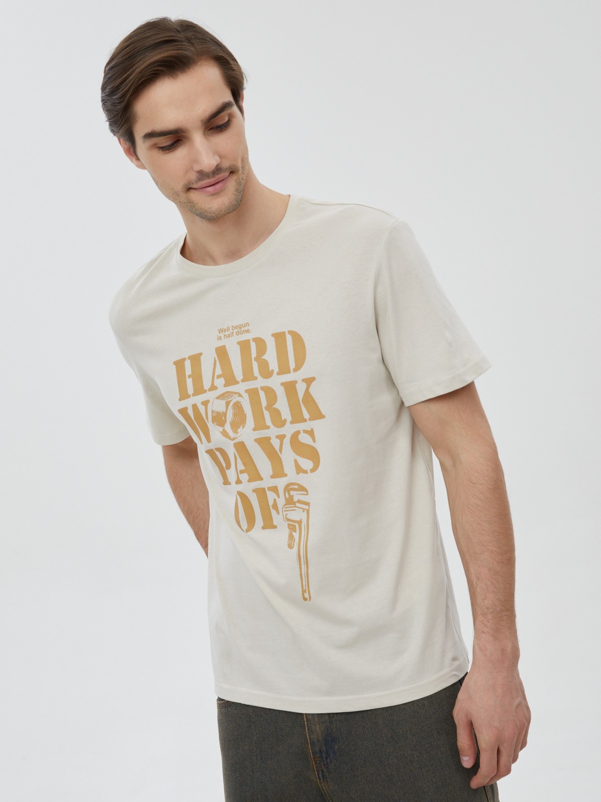 Футболка из хлопка с надписью