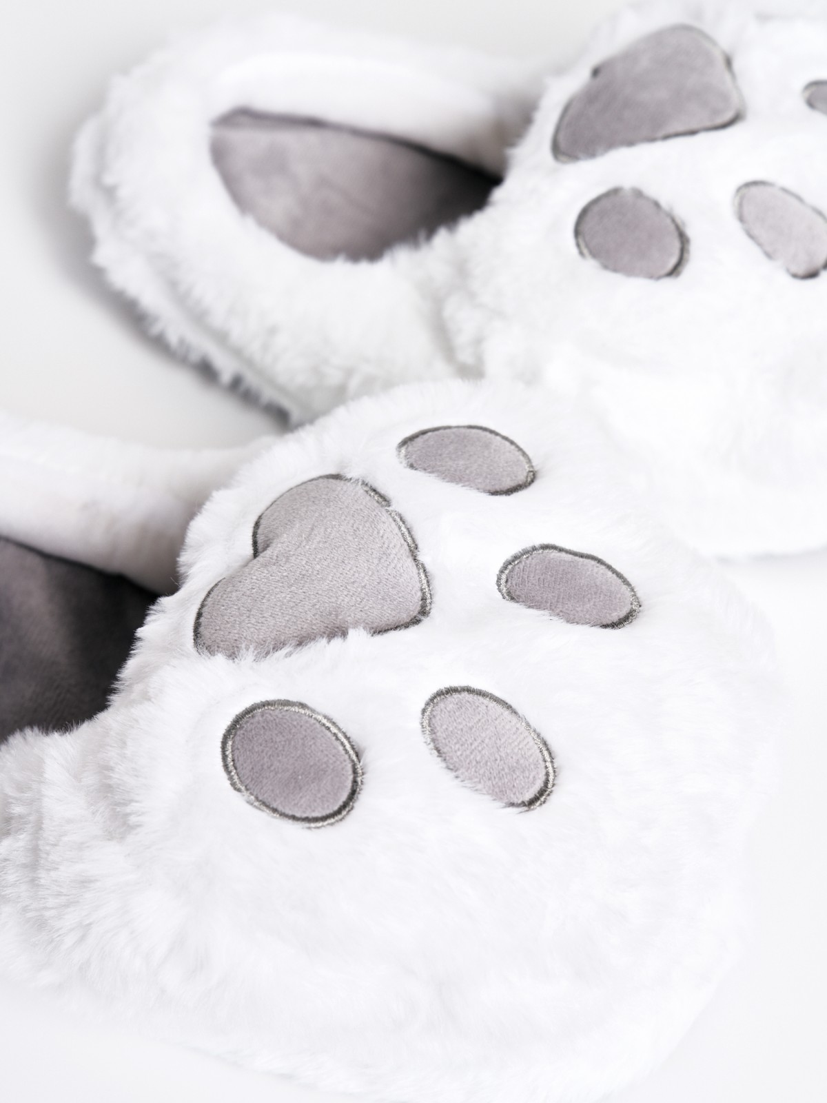 Домашние меховые тапочки c лапами