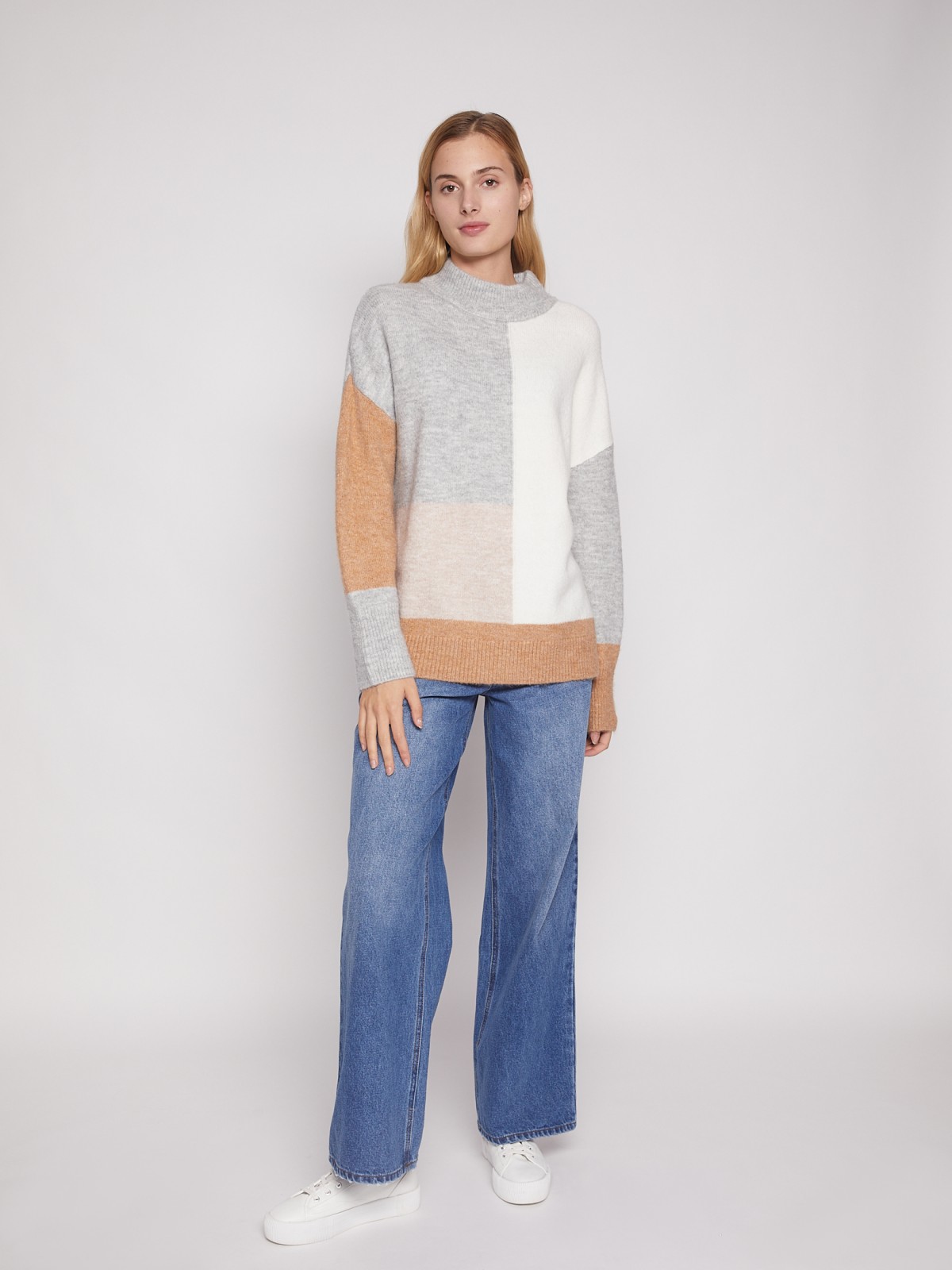 Вязаный свитер в силе Color-blok