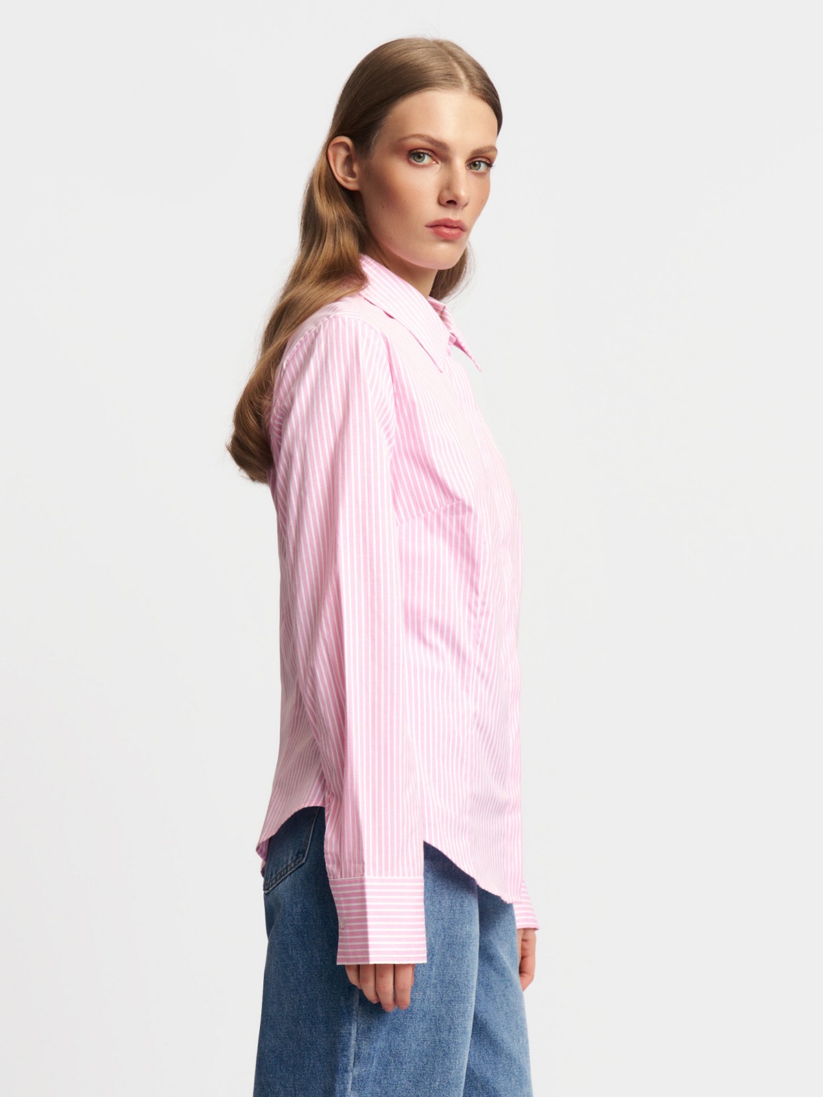 Рубашка в полоску с длинным рукавом