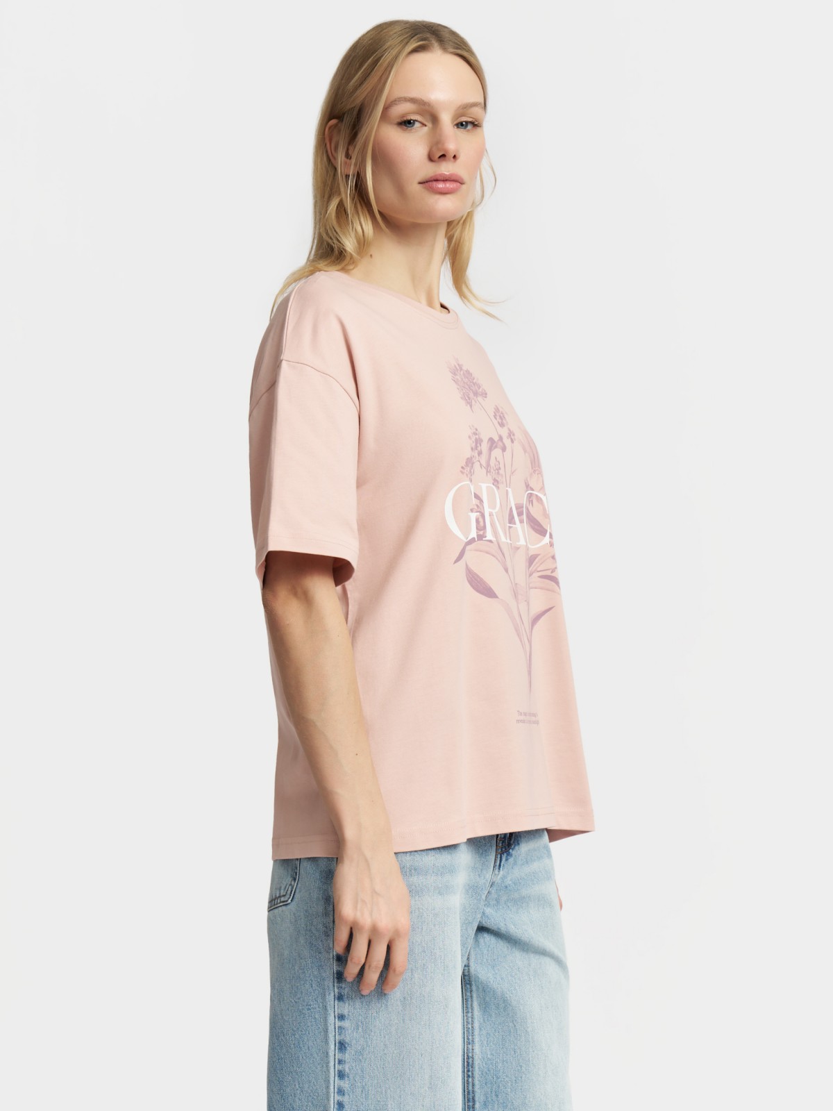 Футболка оверсайз из хлопка с принтом