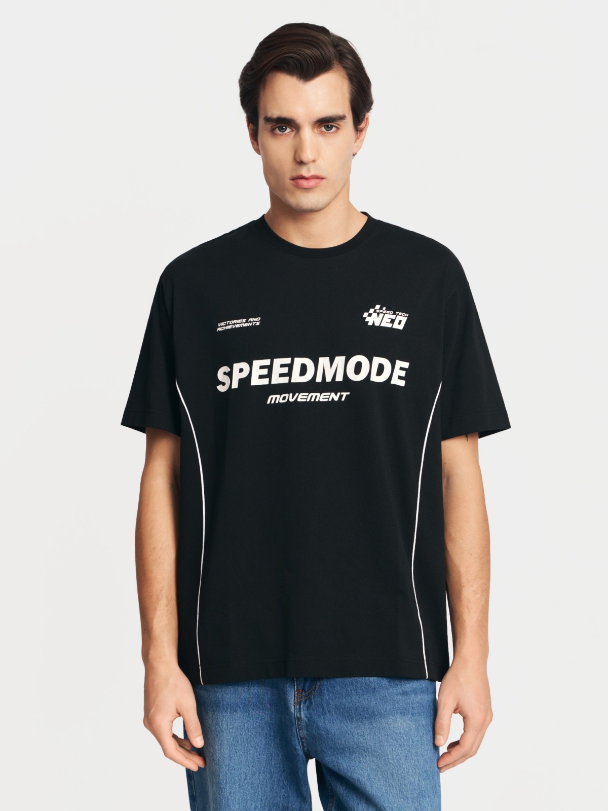 Футболка из хлопка с принтом-надписью