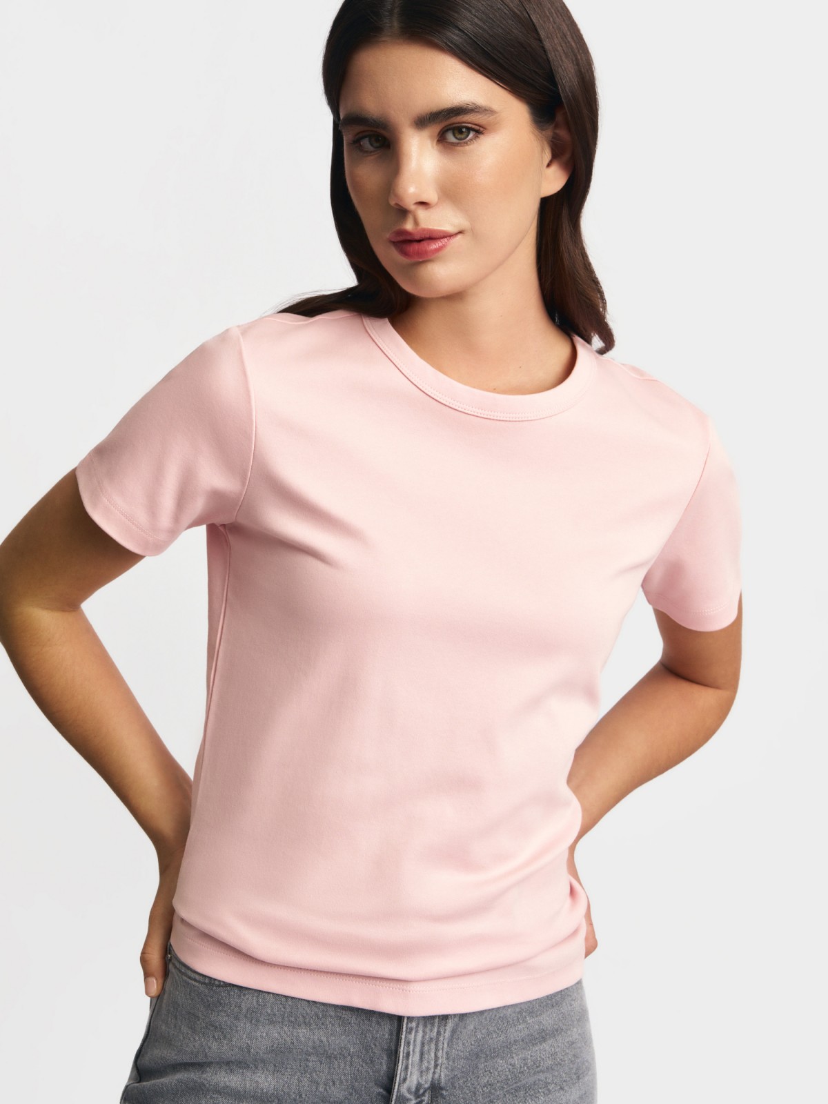 Футболка из хлопка однотонная