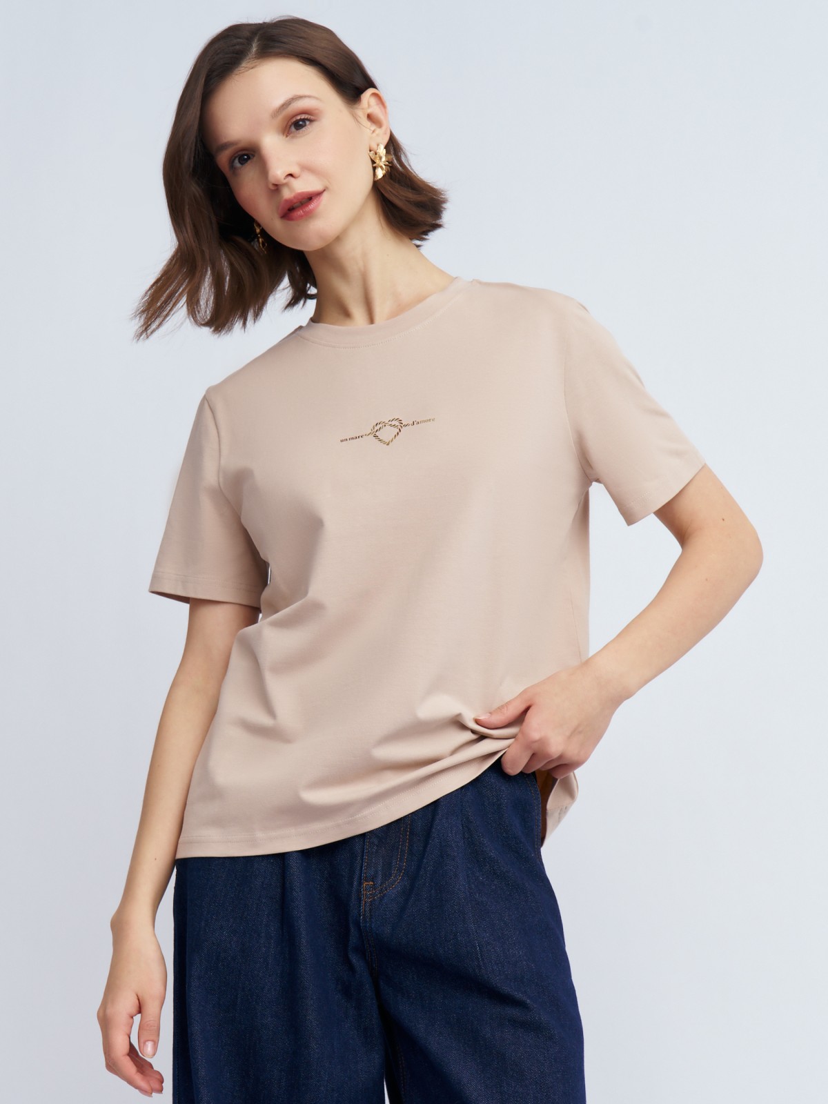 Футболка из хлопка с принтом