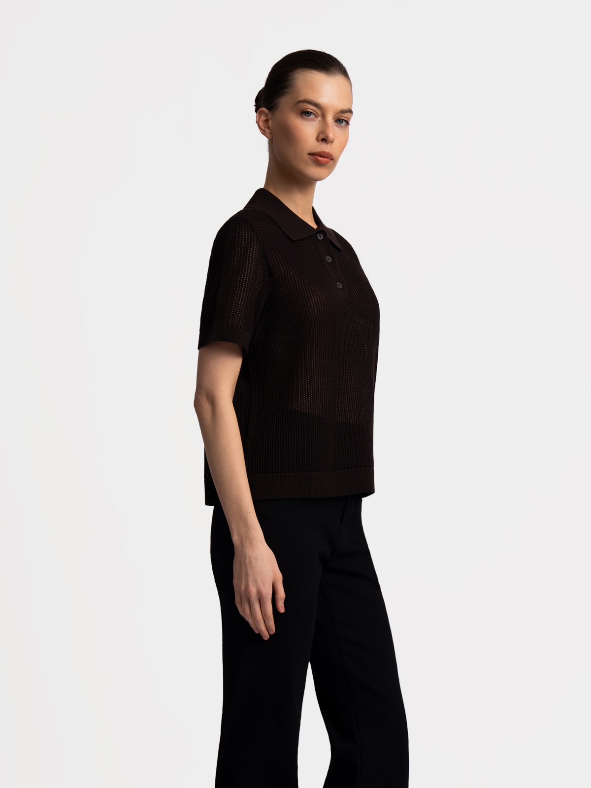 Джемпер поло с коротким рукавом