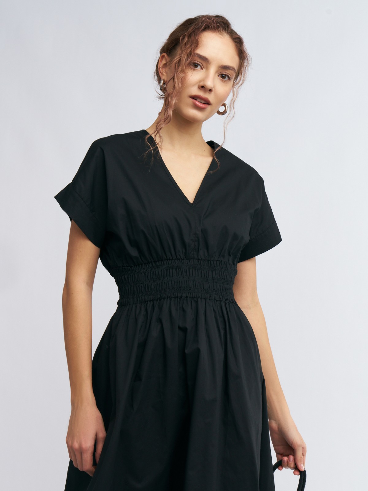 Платье из хлопка на резинке