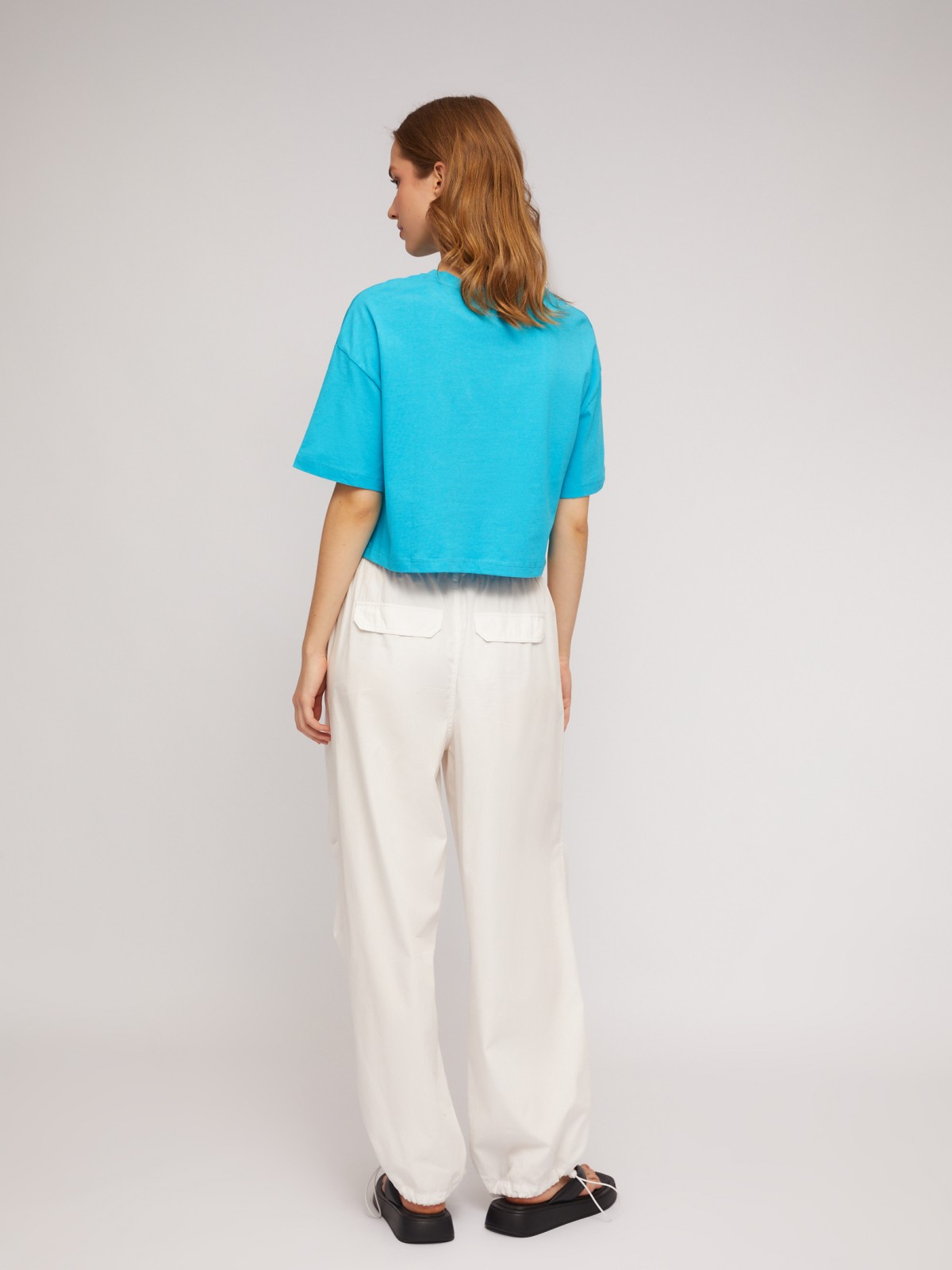 Трикотажный короткий топ-футболка из хлопка