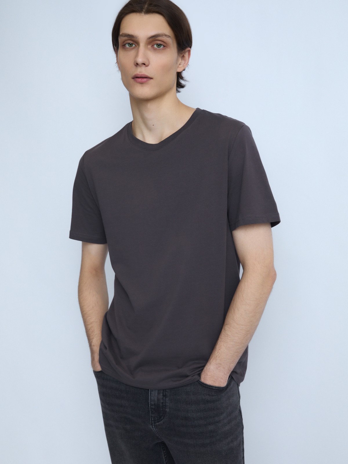 Футболка из хлопка с круглым вырезом