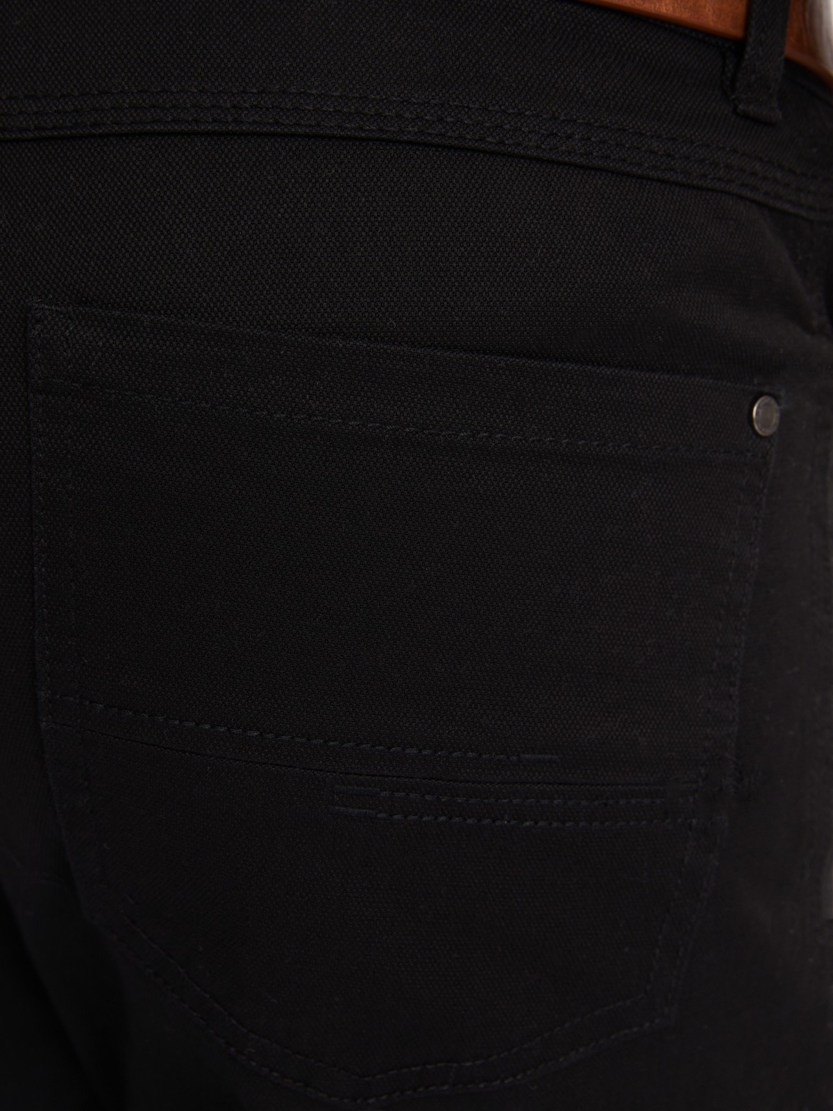 Брюки силуэта Slim из хлопка с ремнём zolla 012327372023, цвет черный, размер 30 - фото 5