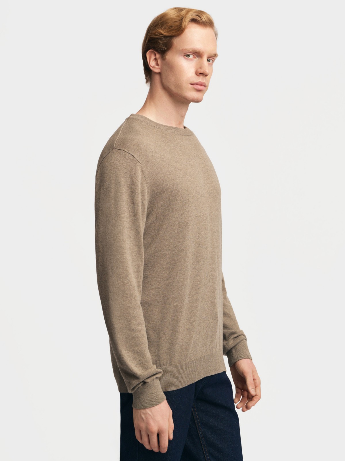 Тонкий трикотажный джемпер из хлопка