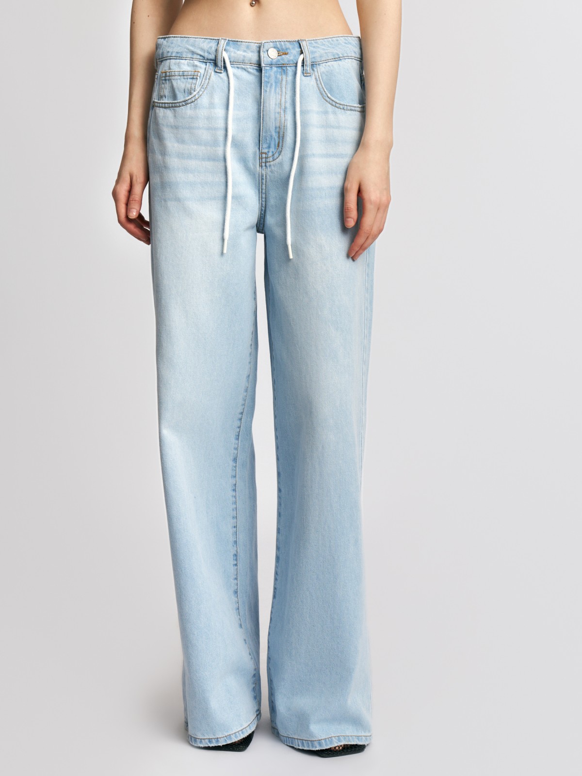 Джинсы силуэта Wide с посадкой Loose из хлопка