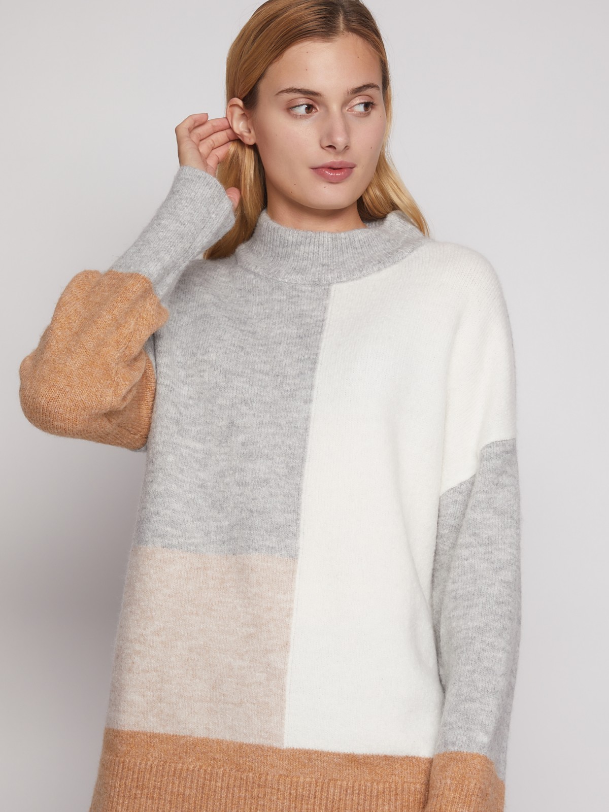 Вязаный свитер в силе Color-blok
