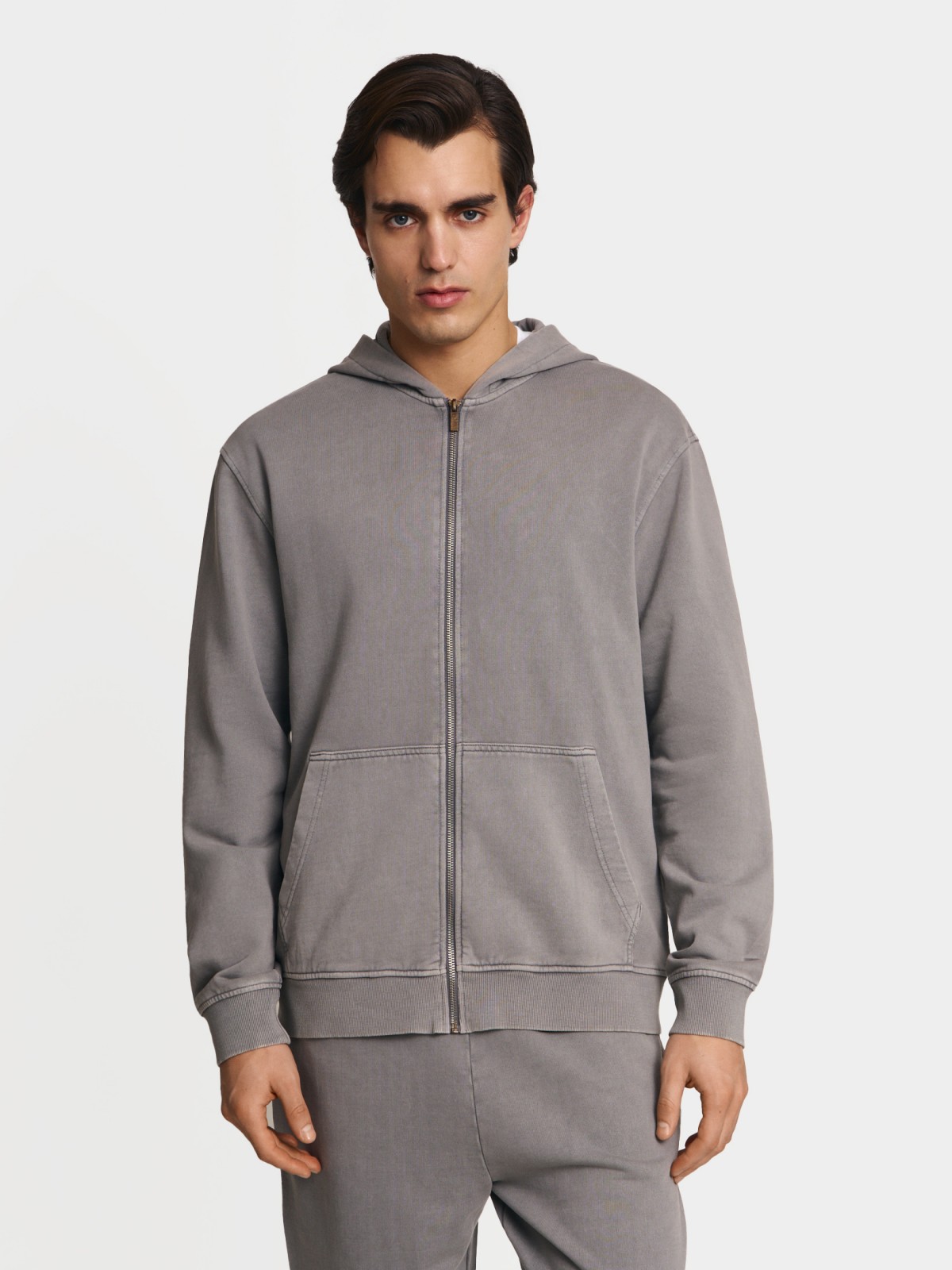 Трикотажная толстовка из хлопка с капюшоном