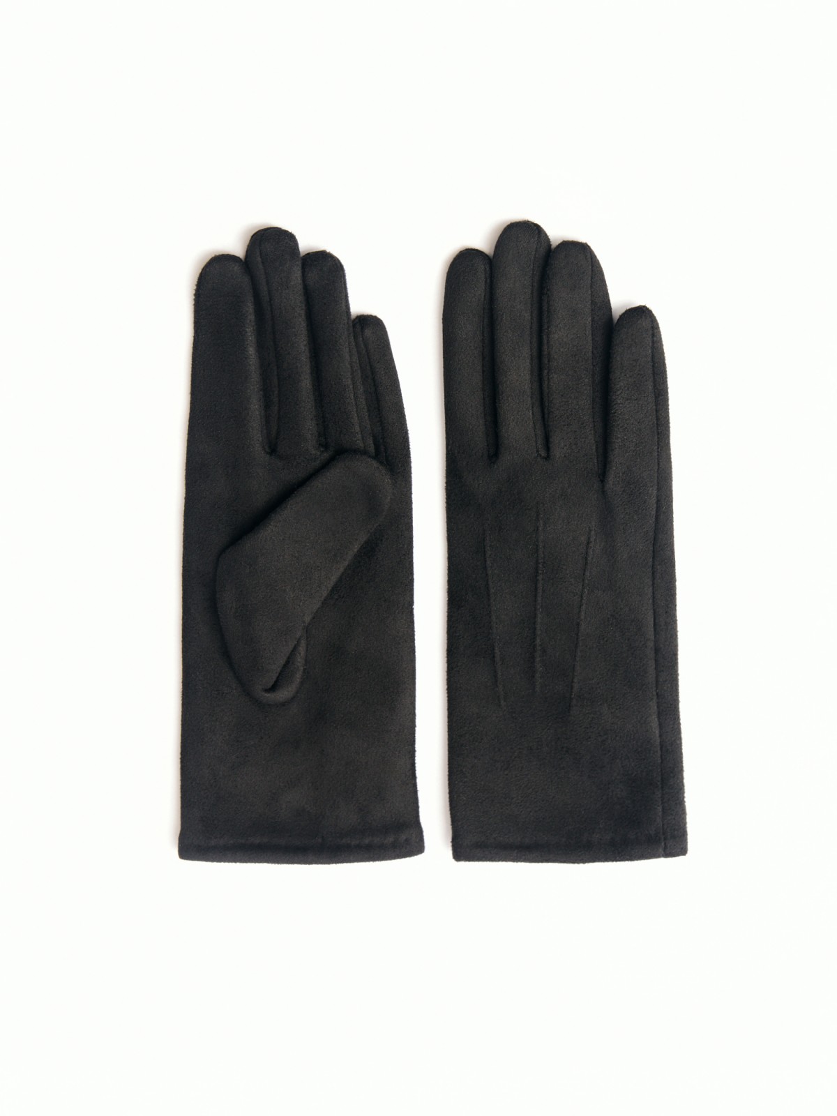 Утеплённые замшевые перчатки с экомехом