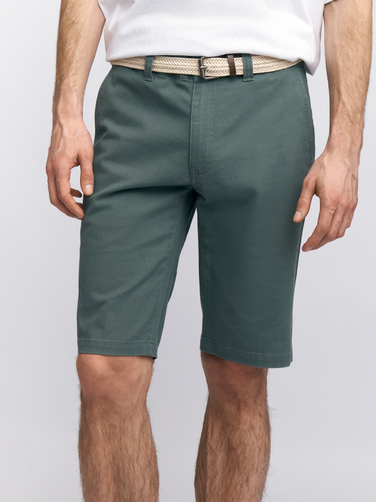 Удлинённые шорты из хлопка с ремнём