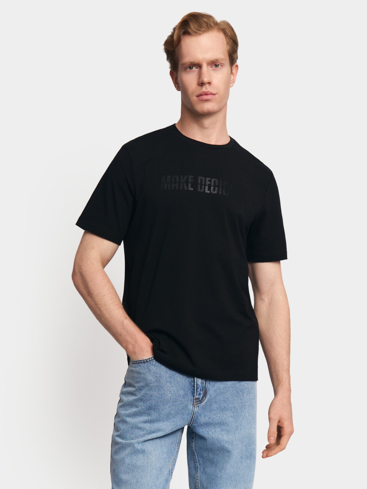 Футболка из хлопка с принтом-надписью