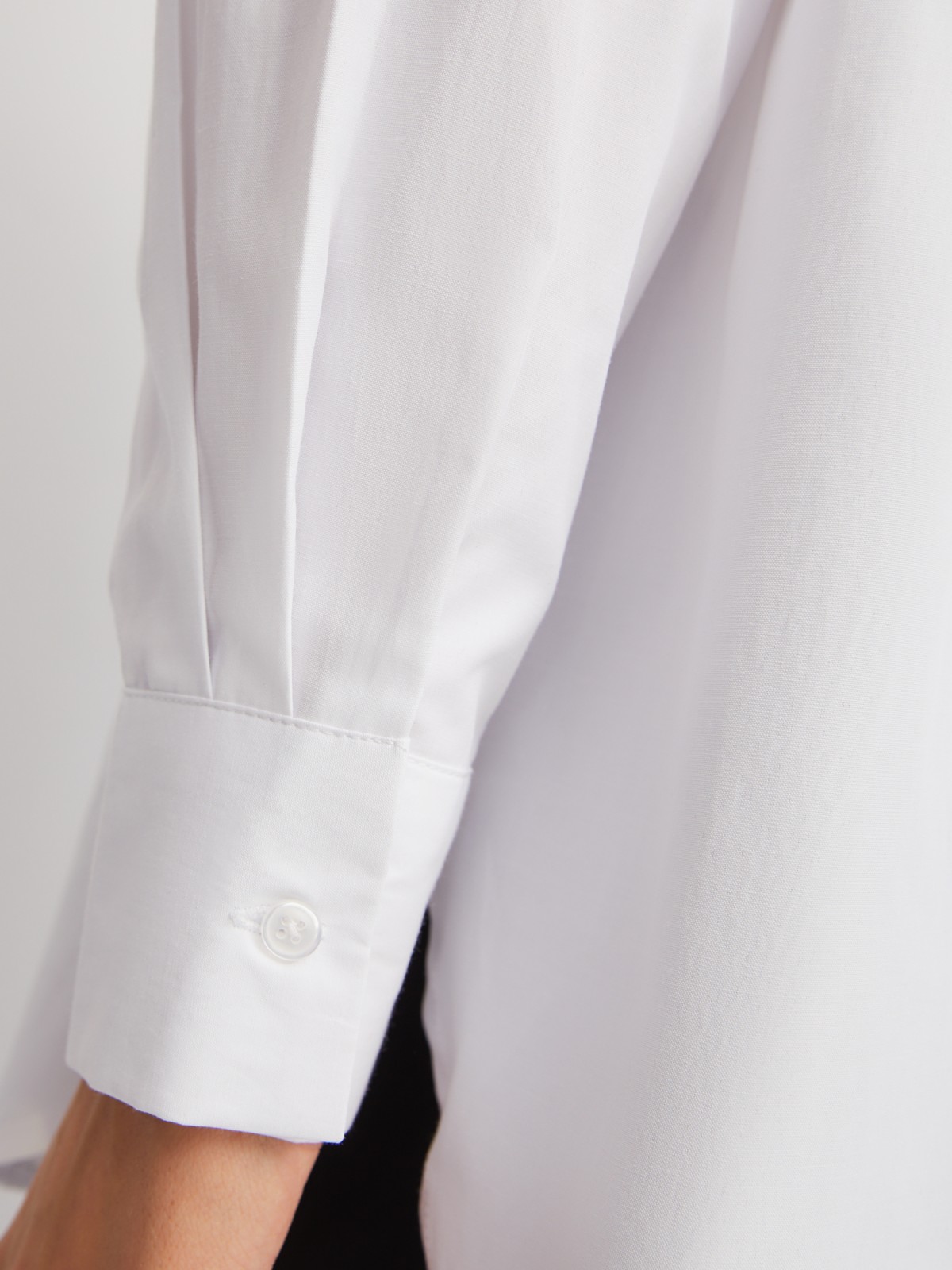Рубашка свободного удлинённого силуэта с принтом zolla 02411117Y083, цвет белый, размер XXS - фото 4
