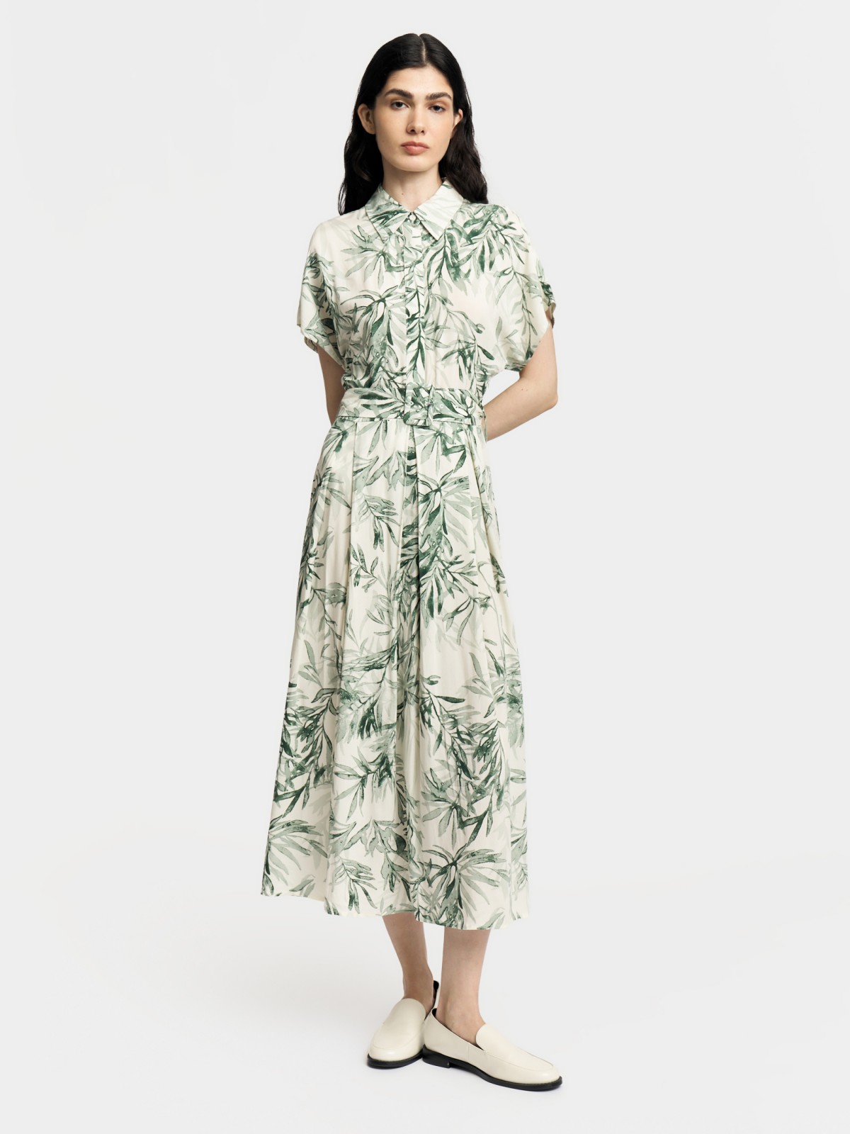 Платье-рубашка с принтом