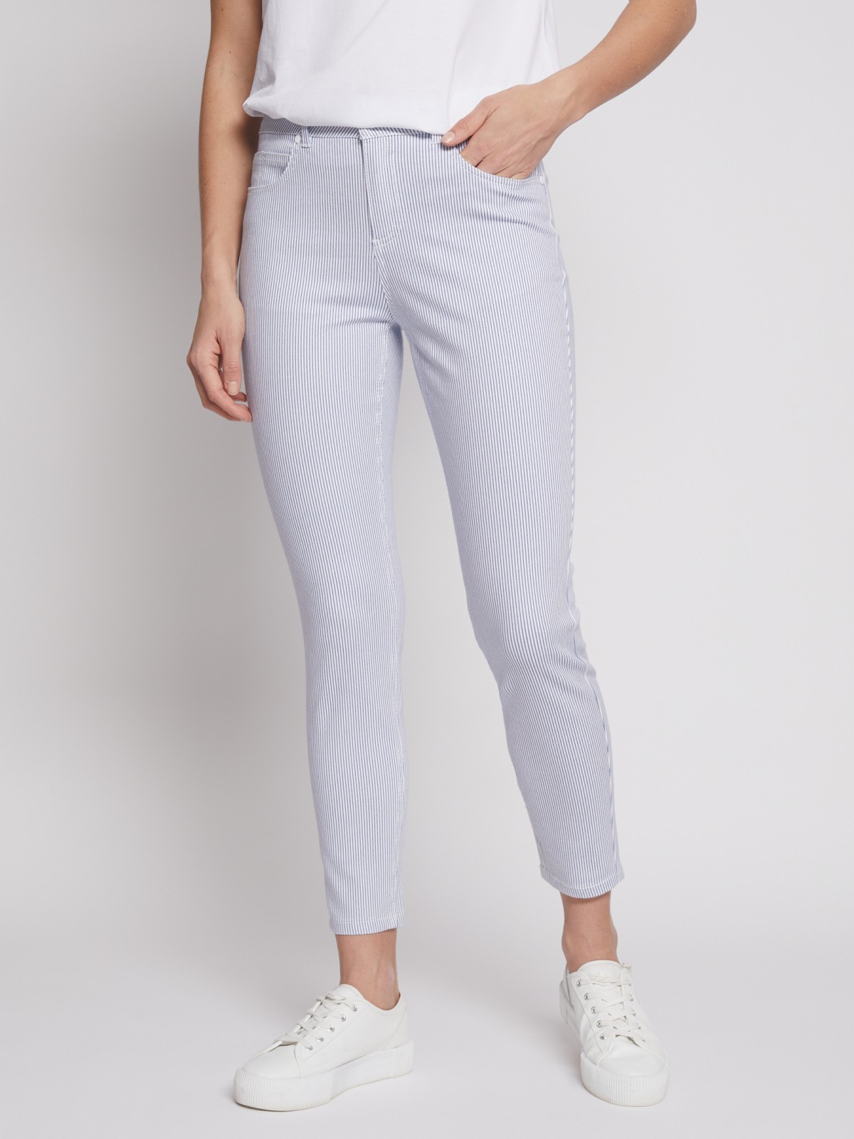 Брюки в полоску со средней посадкой