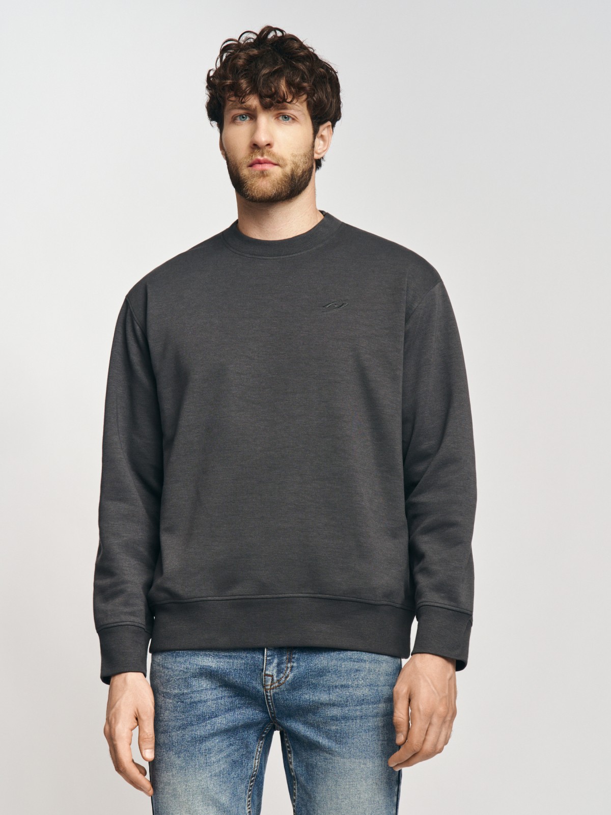 Трикотажный свитшот однотонный