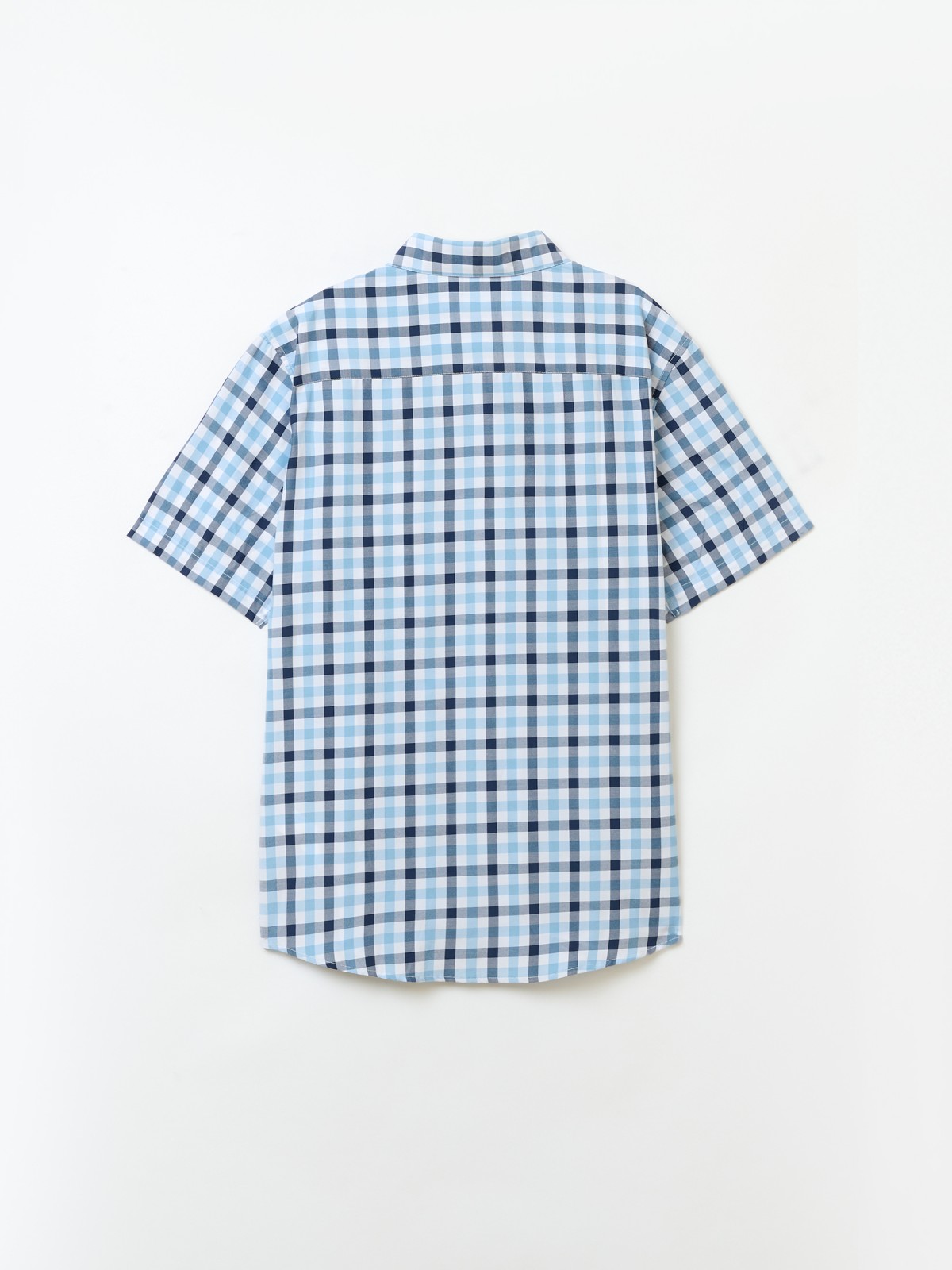 Рубашка с коротким рукавом и узором в клетку