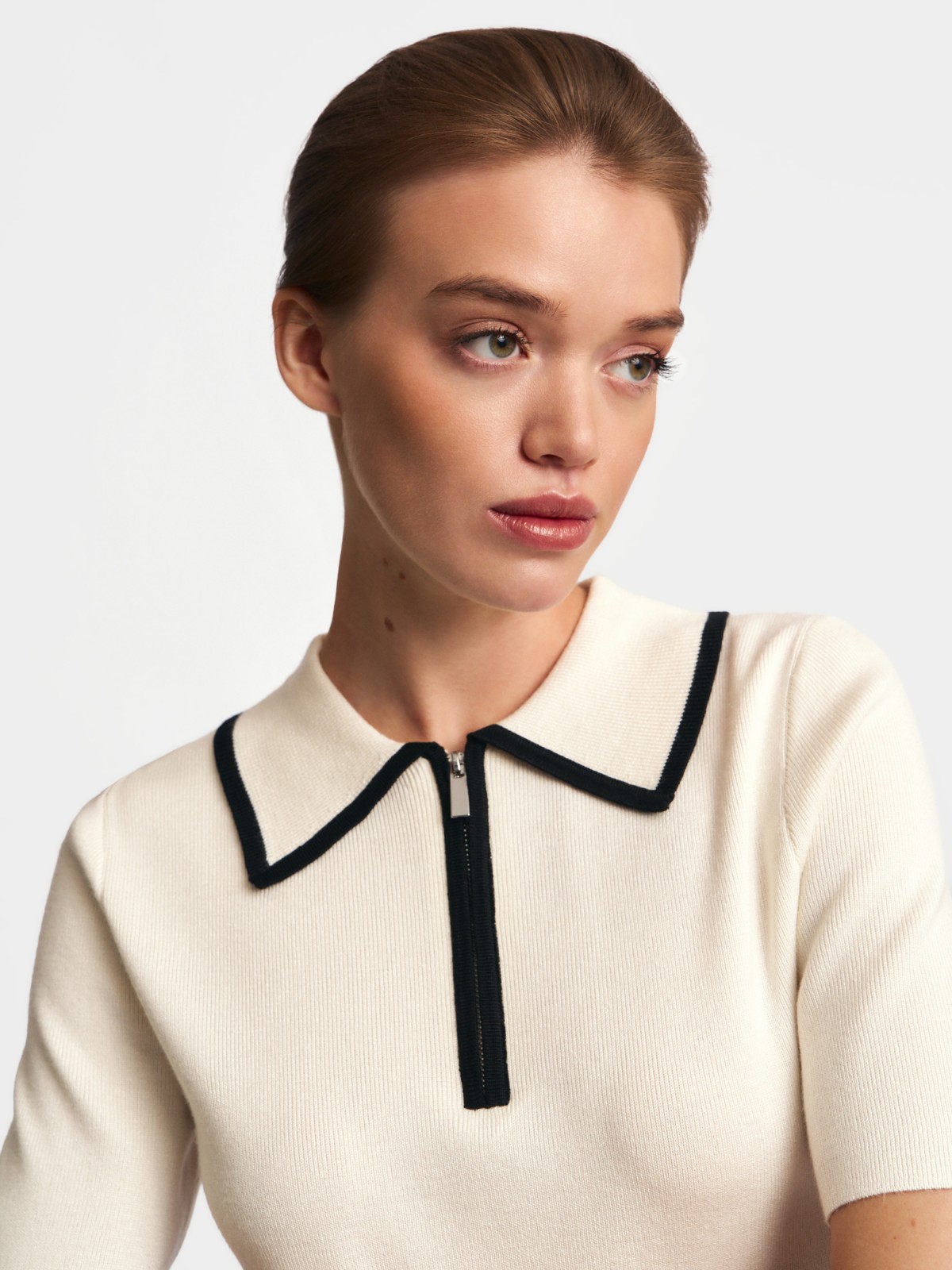 Джемпер поло с коротким рукавом