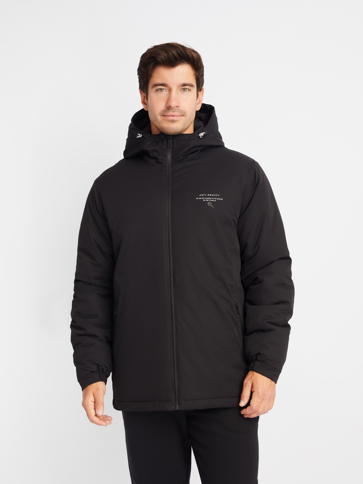 Тёплая куртка с капюшоном на синтепоне zolla 01412510L174, цвет черный, размер M - фото 3