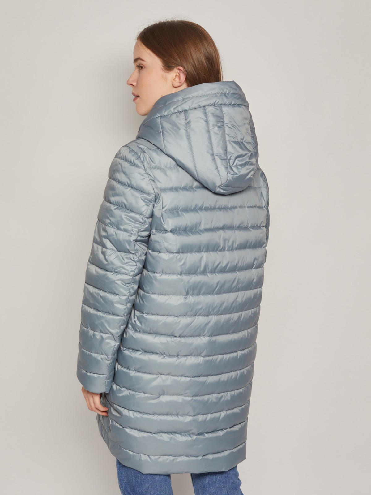 Стёганая куртка с диагональной застёжкой zolla 02212522J034, цвет мятный, размер S - фото 5
