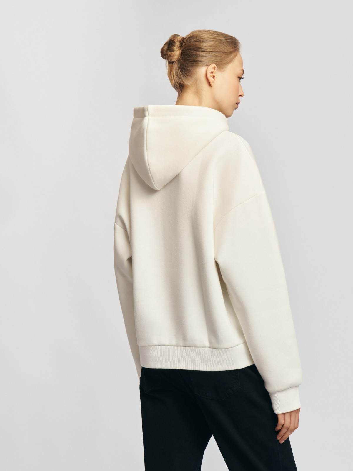 Утеплённый худи с начёсом и капюшоном