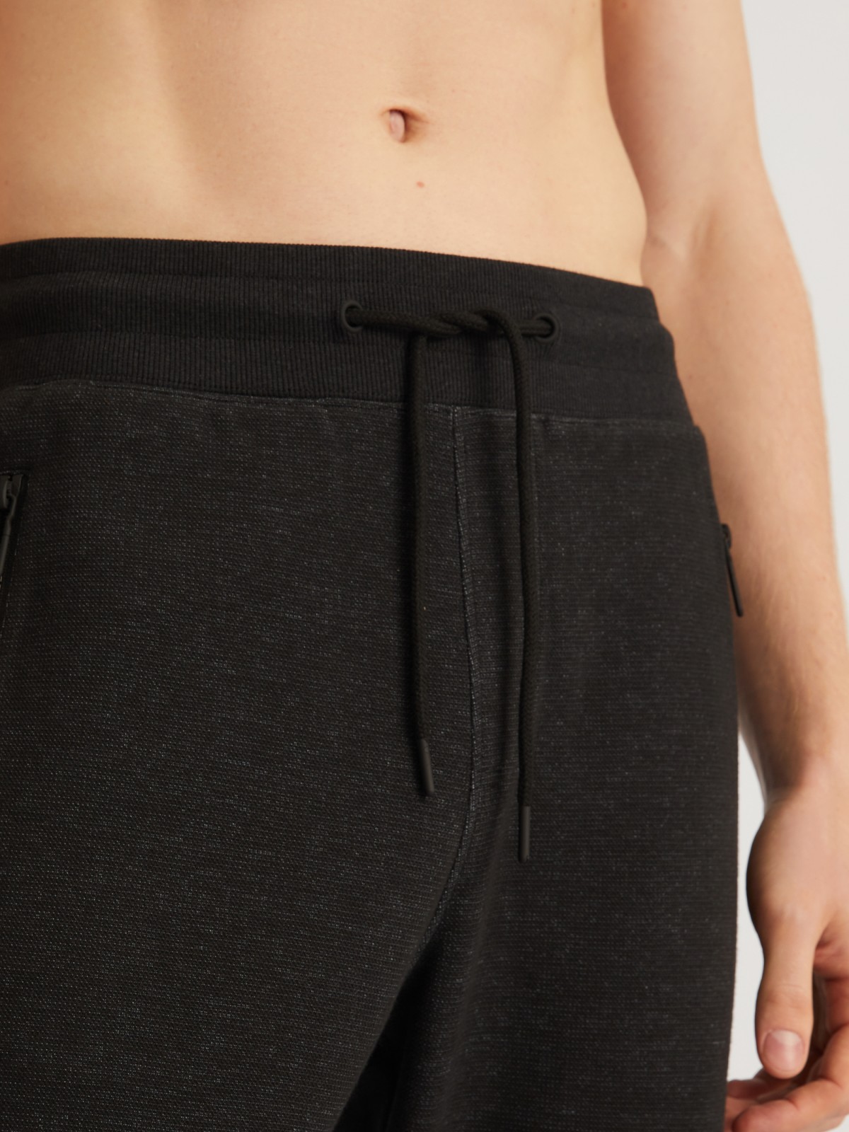 Трикотажные брюки-джоггеры в спортивном стиле zolla 014127679013, цвет черный, размер S - фото 3
