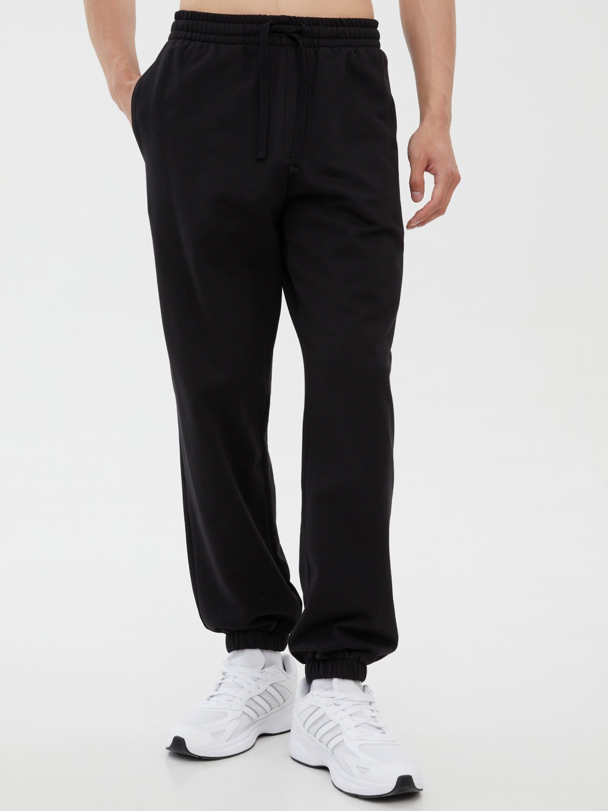 Утеплённые брюки-джоггеры из хлопка с начёсом