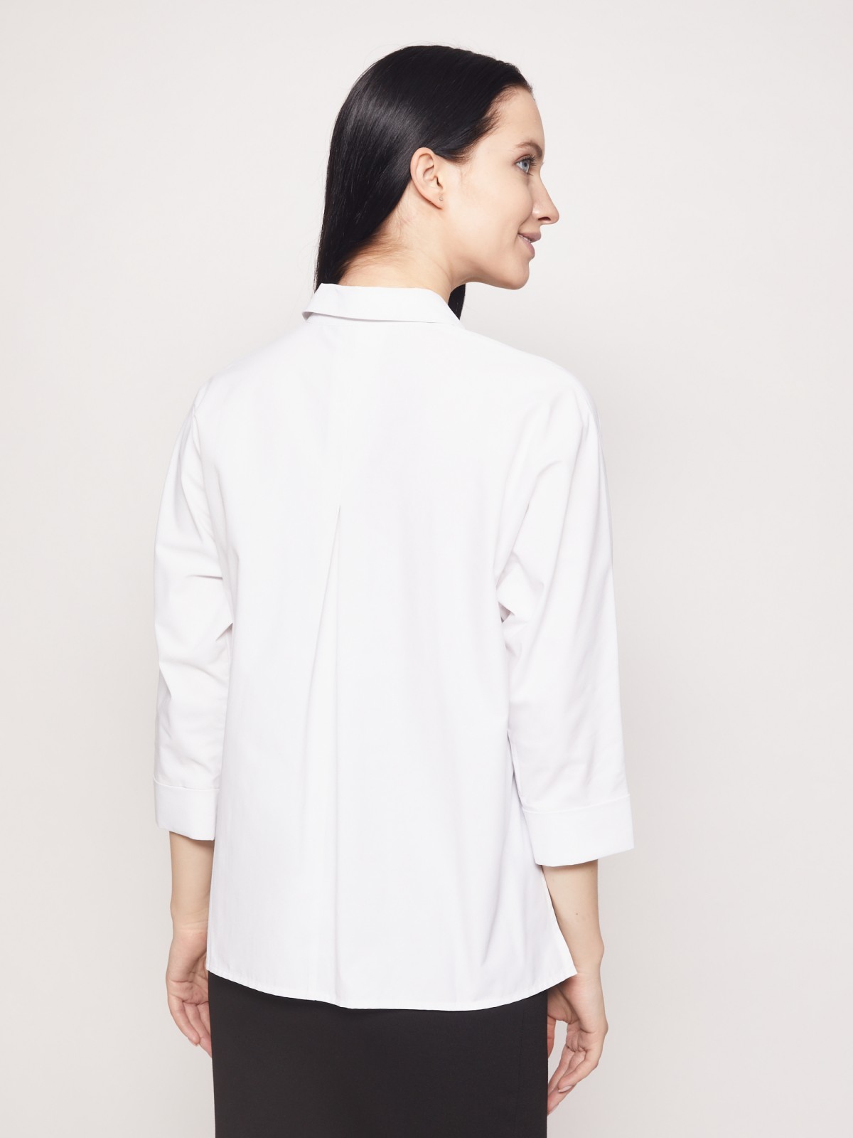 Рубашка с декоративной брошью zolla 221311159123, цвет белый, размер XS - фото 6
