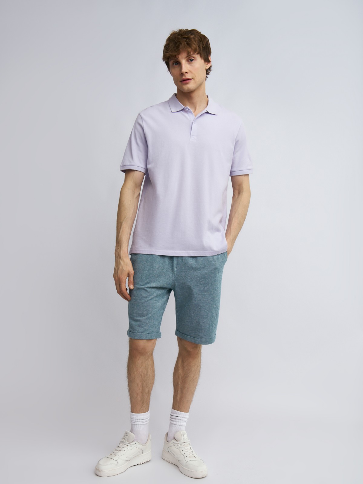 Трикотажные шорты из хлопка с отворотами