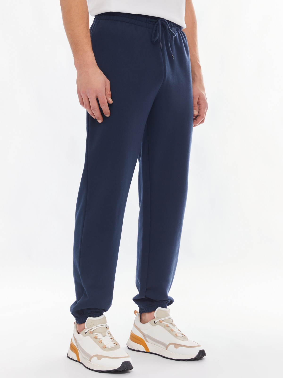 Трикотажные брюки-джоггеры в спортивном стиле zolla 014137660042, цвет синий, размер S - фото 3
