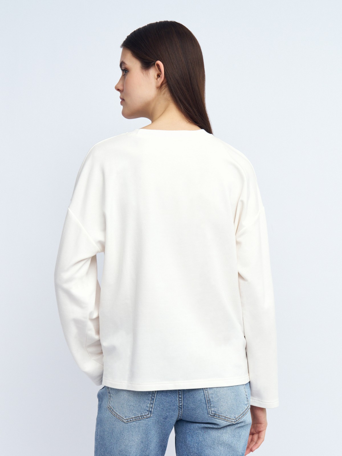 Трикотажный лонгслив с принтом